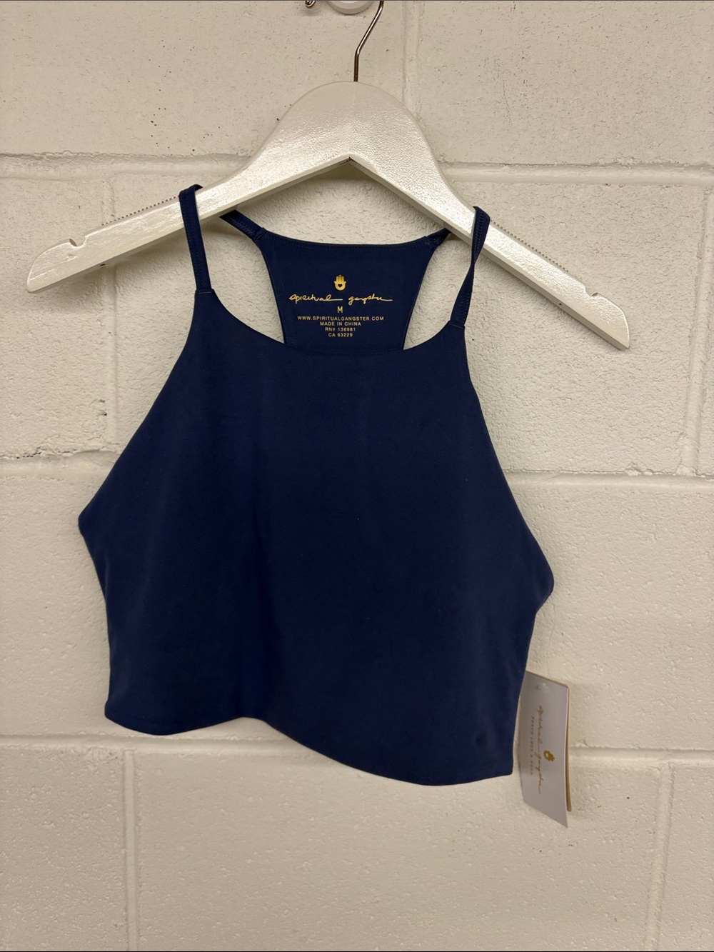 New Sz medium m suki crop Spiritual Gangster Navy Cropped Tank Top